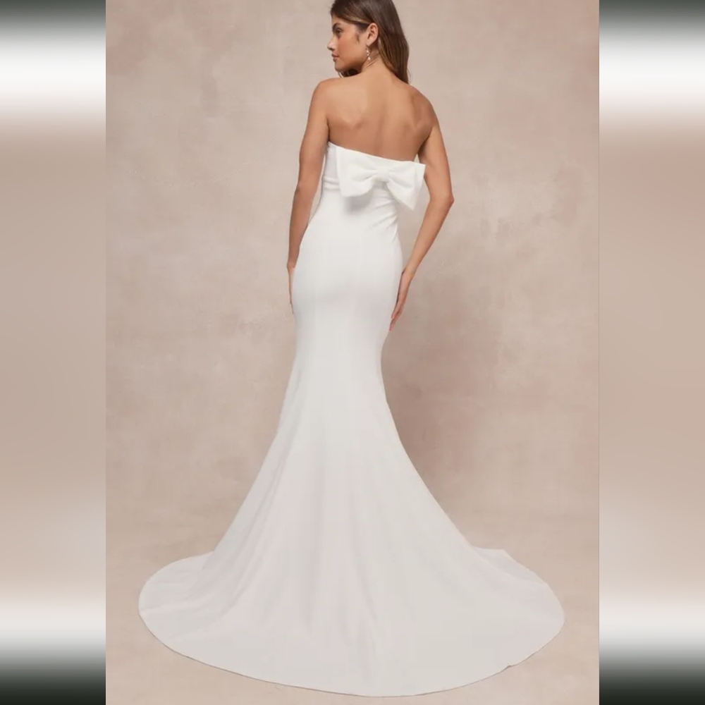 NWT Lulus Bow Wedding Dress Size S